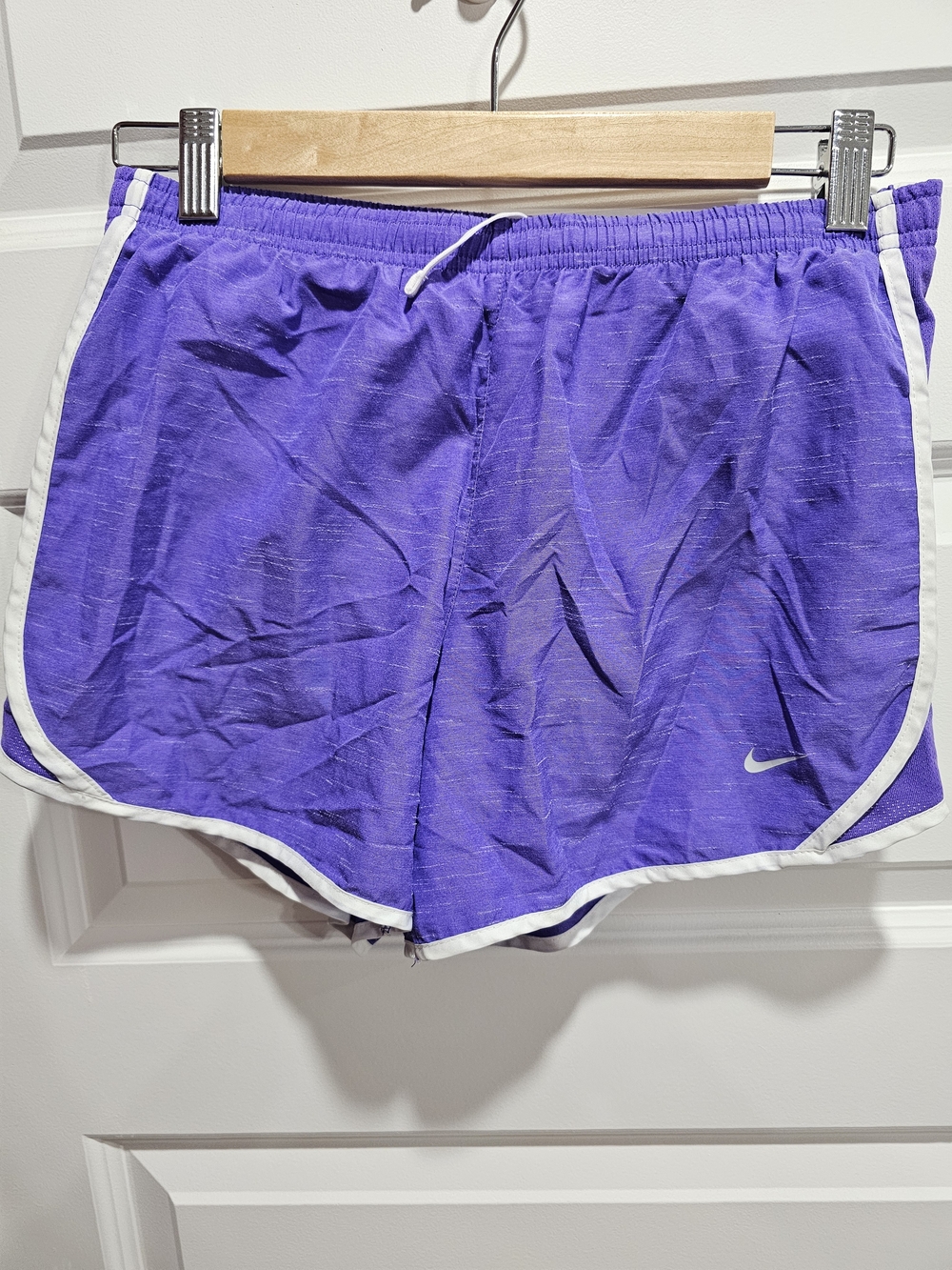 Nike Purple Athletic Running Shorts with White Trim